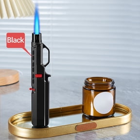 Butane Torch, Refillable Kitchen Torch Lighter, Portable Use Rechargeable Lighter for Gas Stove Kitchen, Adjustable Flame Solar Beam Torch Blow Torch for BBQ Baking Fireplace (Gas Not Included)