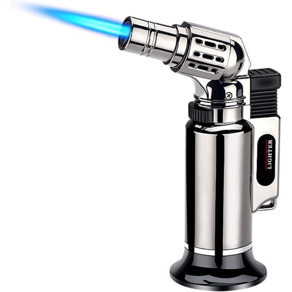 Butane Windproof Lighter Refillable Compact Portable Jet Torch Adjustable Flame Traveling Camping Hiking Gift (No Gas)