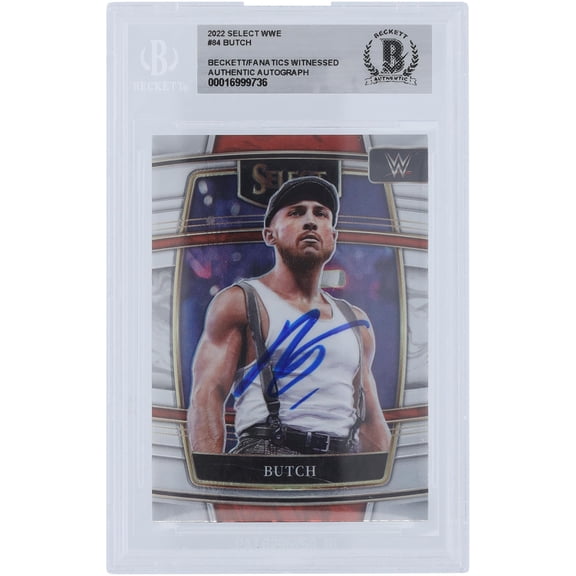 Butch WWE Autographed 2022 Panini Select #84 Beckett Fanatics Witnessed Authenticated Card - Fanatics Authentic Certified