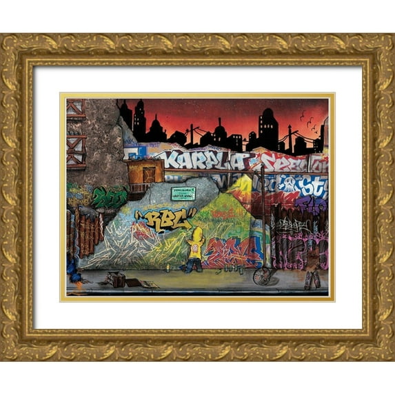 Butch and Pea 18x15 Gold Ornate Wood Framed with Double Matting Museum Art Print Titled - Wild Life II