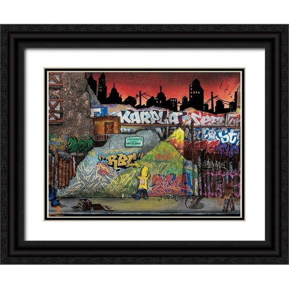 Butch and Pea 32x25 Black Ornate Wood Framed with Double Matting Museum Art Print Titled - Wild Life II