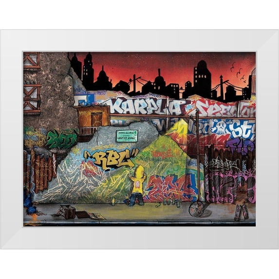 Butch and Pea 32x25 White Modern Wood Framed Museum Art Print Titled - Wild Life II
