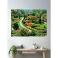 thumbnail image 1 of Butchart Gardens, Victoria, Canada, In Autumn Poster Wall Art, Modern Wall Decor For Living Room Bedroom, 8x12 UNFRAMED, 1 of 3