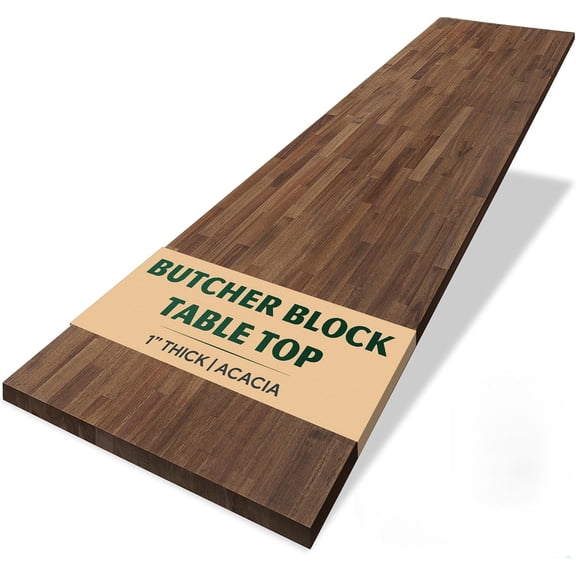 Butcher Block Counter Top, Solid Wood Dark Walnut Table Top for DIY Washer Dryer, Island, Kitchen, Durable and Sturdy Acacia Countertop, 1" Thickness, 30" W x 72" L