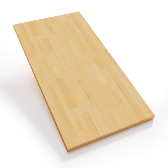 Butcher Block Unfinished Birch Workbench Countertop, Solid Wood Table Desk Top for DIY Kitchen Countertop, Workbenches, Island, Butcher, 1.5" Thickness, 25" W X 50" L