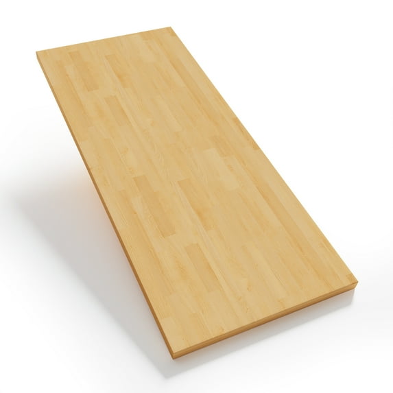 Butcher Block Unfinished Birch Workbench Countertop, Solid Wood Table Desk Top for DIY Kitchen Countertop, Workbenches, Island, Butcher, 1.5" Thickness, 25" W X 60" L