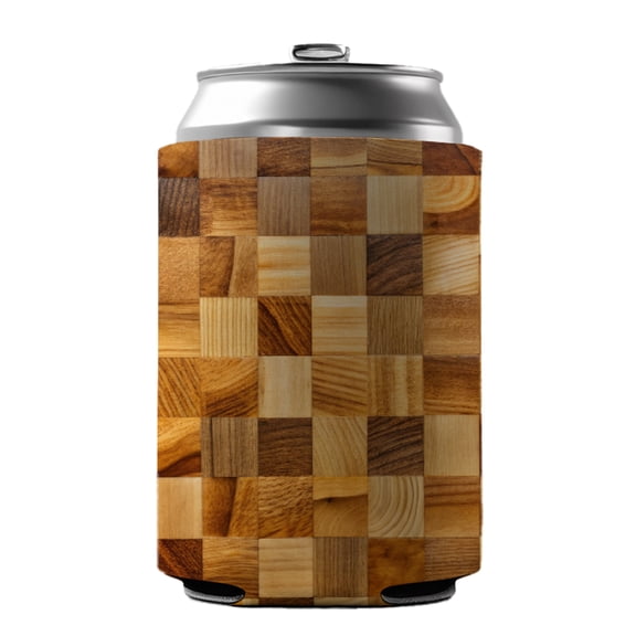 Butcher Block Drink Beer Soda Insulated Sleeve Holder Can Cooler Hugger