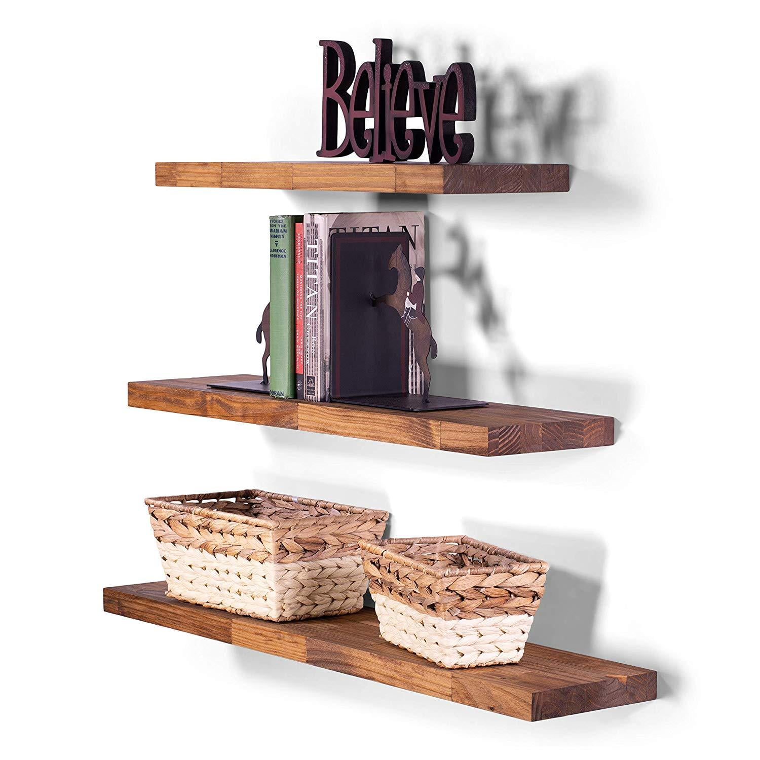 DAKODA LOVE Butcher Block Floating Shelves USA Handmade Wall