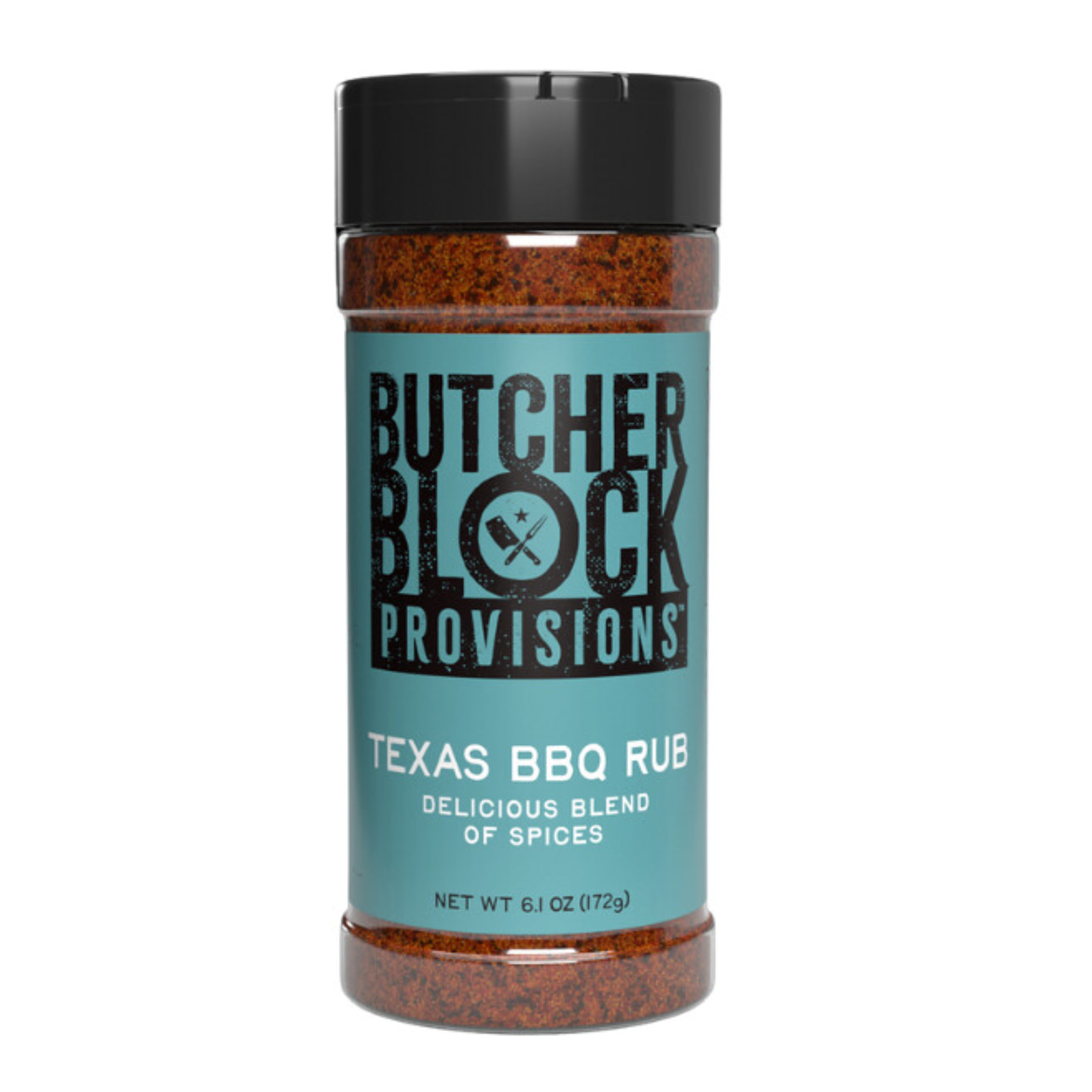 Butcher Block Provisions Texas BBQ Rub, 6.1oz, 172g, Flip Top Lid- Sift and Pour