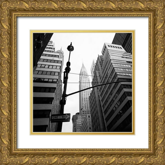 Butcher, Dave 12x12 Gold Ornate Wood Framed with Double Matting Museum Art Print Titled - Chrysler Building