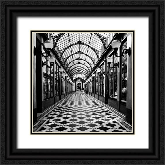 Butcher, Dave 15x15 Black Ornate Wood Framed with Double Matting Museum Art Print Titled - Passage des princes-Paris