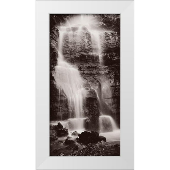Butcher, Dave 9x14 White Modern Wood Framed Museum Art Print Titled - Waterfall Swallet-Peak District,England