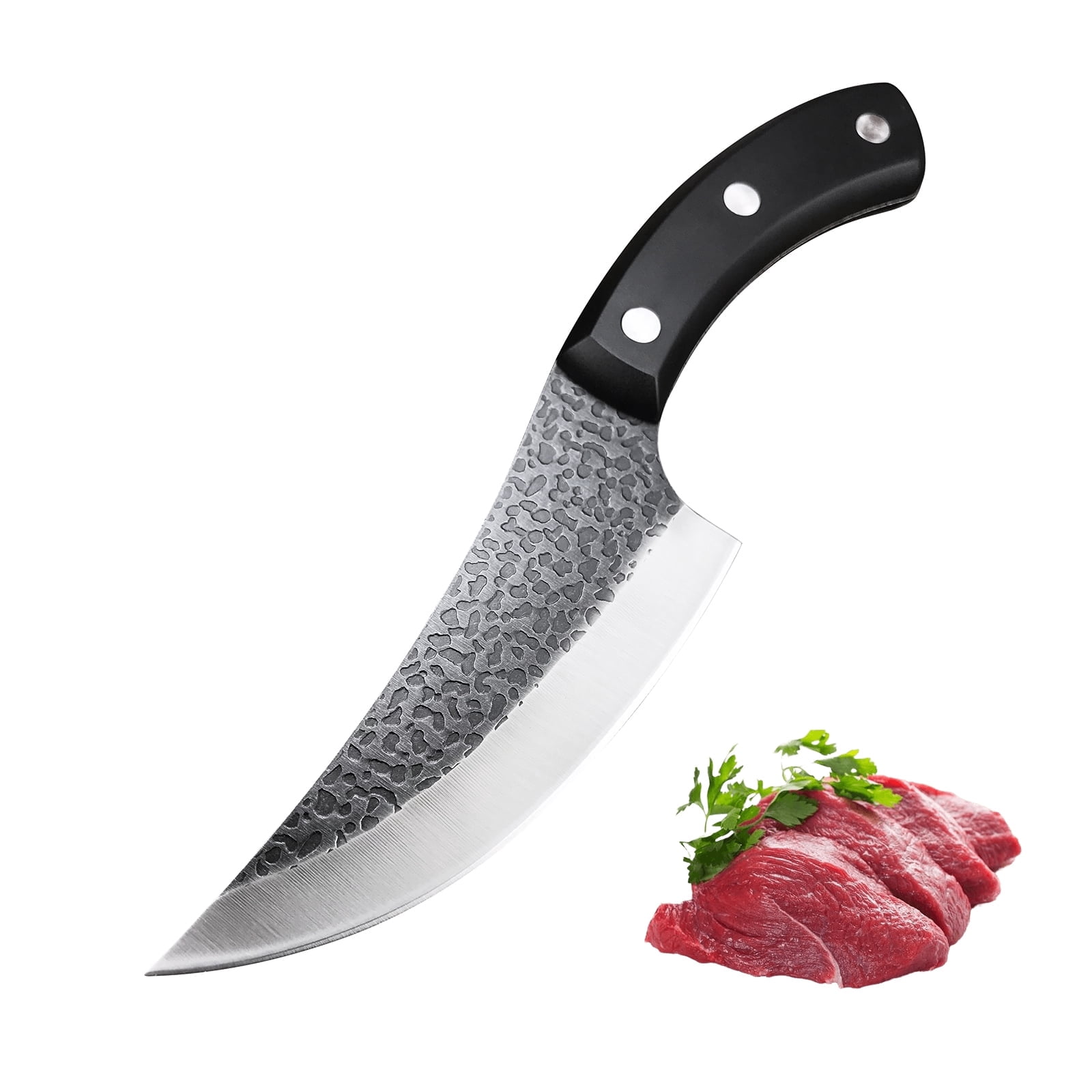 Butcher Knife, Boning Knife, Full Tang Chef Knife, Meat Clever Knife with Sheath for Home, Outdoor Camping and BBQ