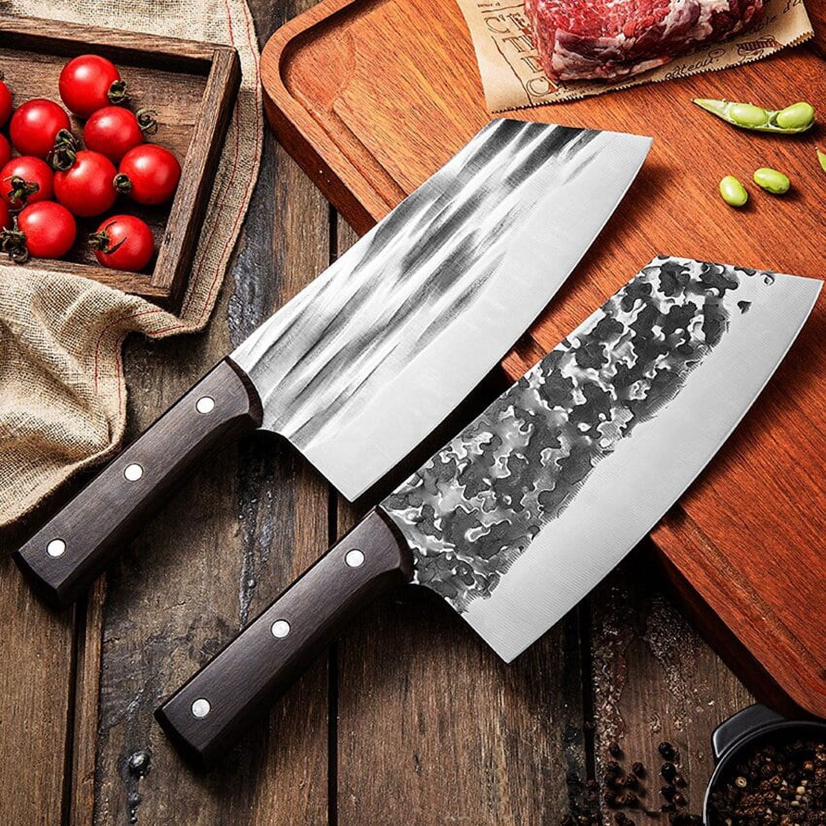 KITCHEN KNIFE SET HAND MADE FORGED KNIFE BUTCHER DAMASCUS STAINLESS CHEF  CLEAVER