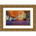 thumbnail image 1 of Butcher, Sarah 14x10 Gold Ornate Wood Framed with Double Matting Museum Art Print Titled - Girl On The Moon, 1 of 4