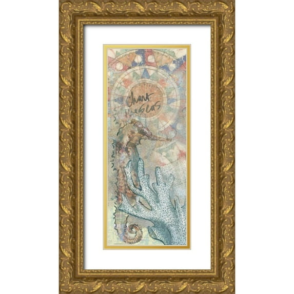 Butcher, Sarah 15x32 Gold Ornate Wood Framed with Double Matting Museum Art Print Titled - Chart The Seas