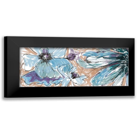 Butcher, Sarah 18x10 Black Modern Framed Museum Art Print Titled - Blue Flowerrs 2