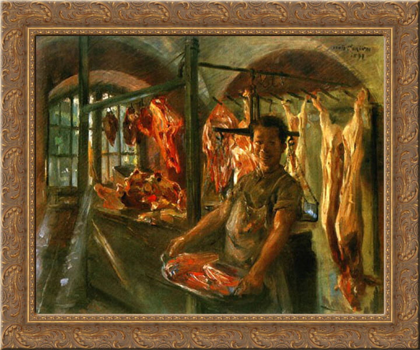 Butcher Shop 24x20 Gold Ornate Wood Framed Canvas Art by Lovis Corinth ...