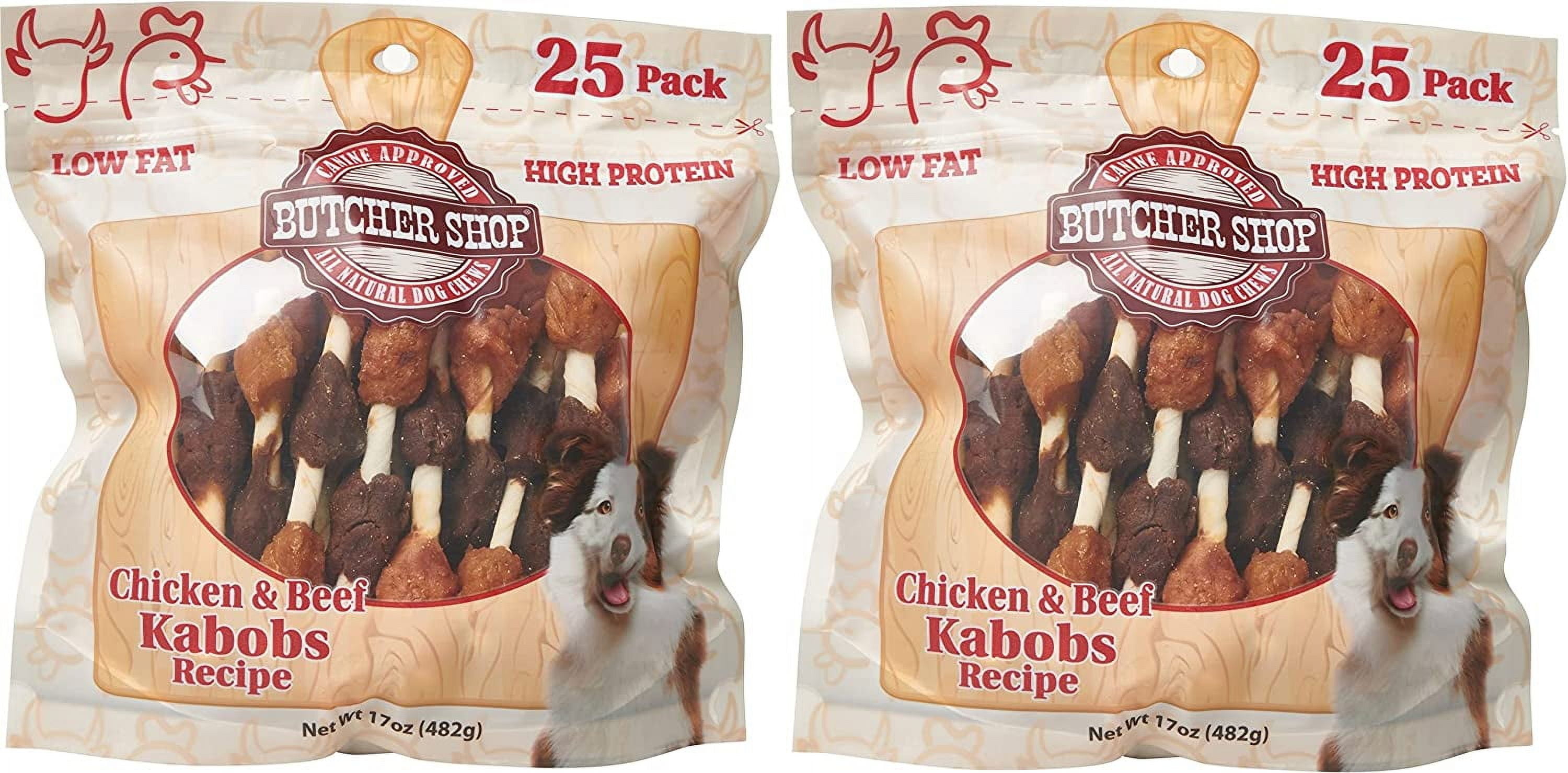 Butcher Shop Chicken and Beef Kabobs Dog Treats (2 Pack (50 Total))
