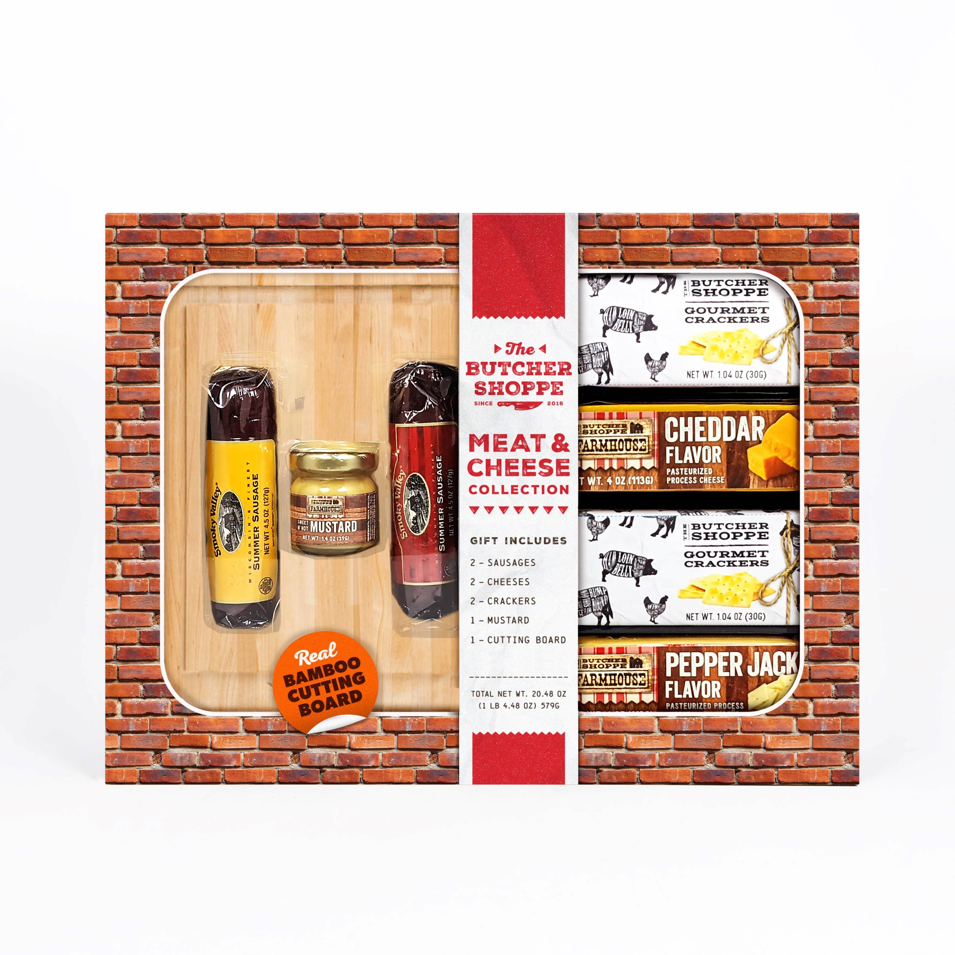 Butcher Shoppe Premium Sausage Gift includes an assortment of food