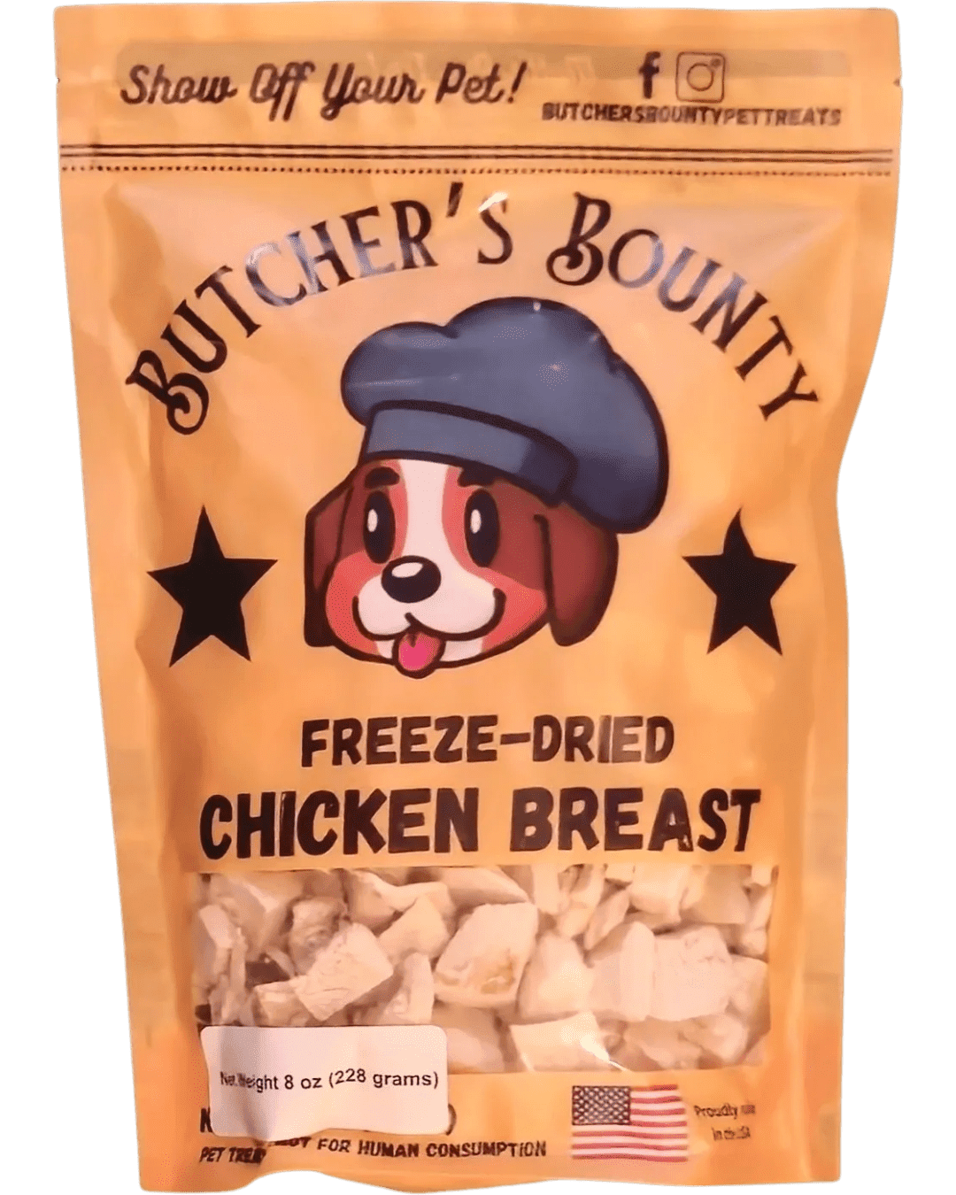 Butcher's Bounty Pet Treats Chicken Crunchy Treats for Dogs & Cats, 8 oz.