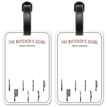 Butcher's Guide - Luggage ID Tags / Suitcase Identification Cards - Set of 2