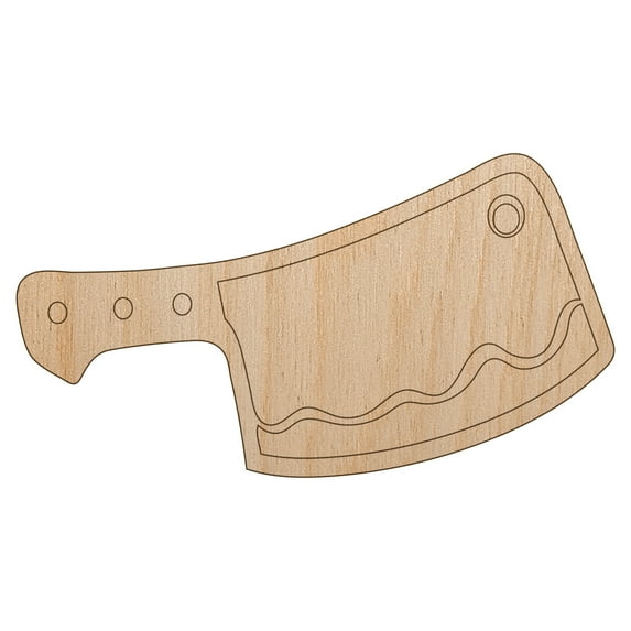 Butcher's Meat Cleaver Wood Shape Unfinished Piece Cutout Craft DIY Projects - 6.25 Inch Size - 1/4 Inch Thick