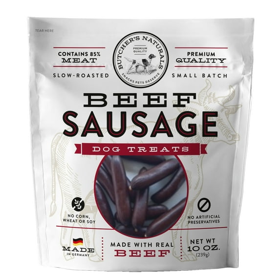 Butcher's Naturals Beef Flavor Sausage Training Treats for Dogs, 10 oz