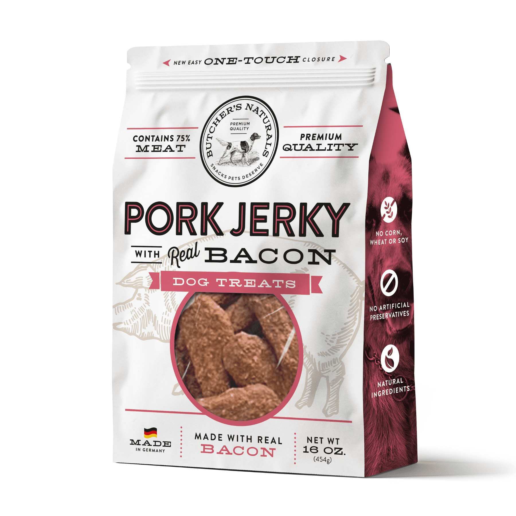Butcher's Naturals Pork Flavored Jerky Treats for Dogs, 16 oz