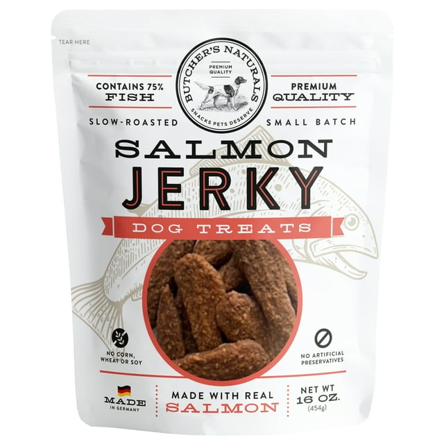 Butcher's Naturals SlowRoasted Dry Salmon Jerky Treats for Dogs, 16 oz