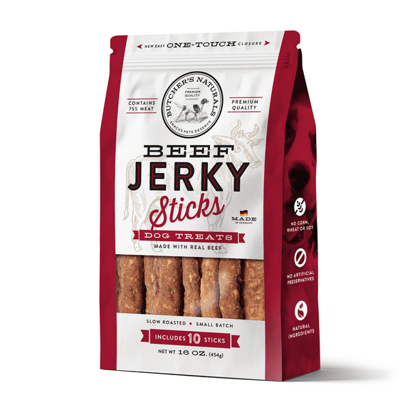 Butchers Naturals Beef Flavor Jerky Sticks, Treats for Dogs, 16 oz Bag