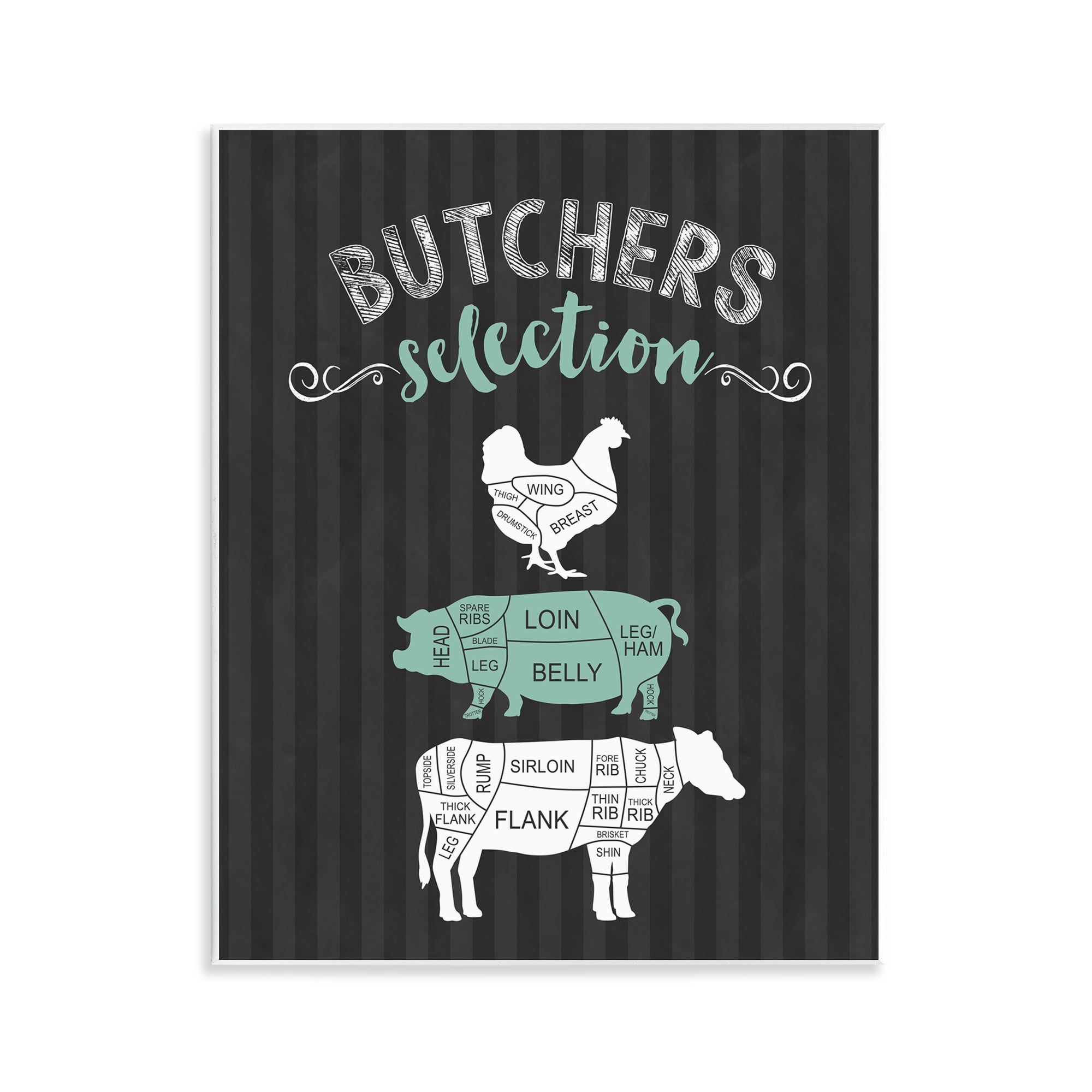 Butchers Selection Black & Green Wall Plaque Art, design by Lettered and Lined
