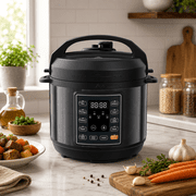 Buteny 3QT Electric Pressure Cooker, 10-in-1 Multi Cooker, Stainless Steel Non-Stick Pot, Slow Cook, Yogurt Maker, Rice Cooker, Saute Steamer with Recipe, Black