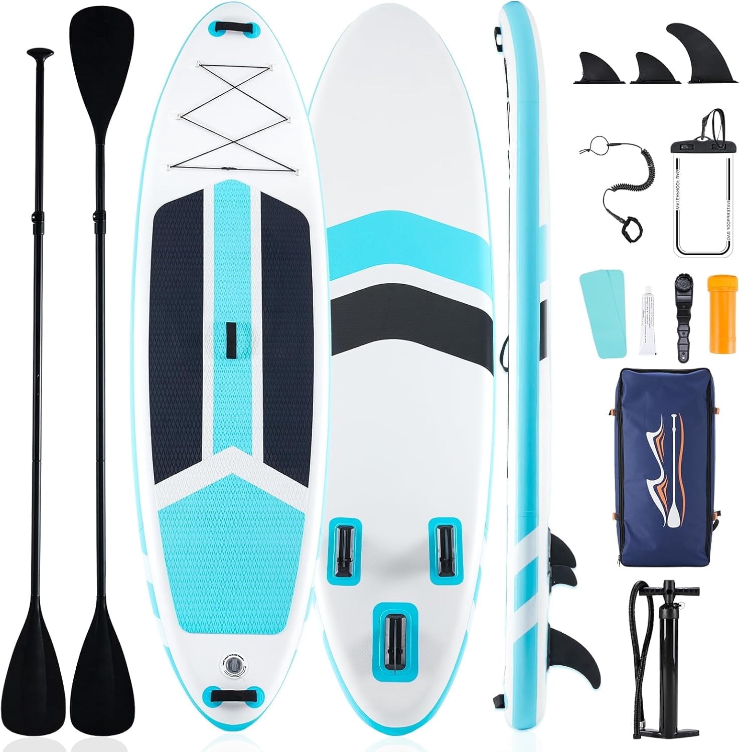 Buteny Inflatable Stand Up Paddle Board with Premium SUP Paddleboard Accessories,2-in-1 Paddle,Wide Stable Design,Non-Slip Comfort Deck for Beginners Adults & Youth