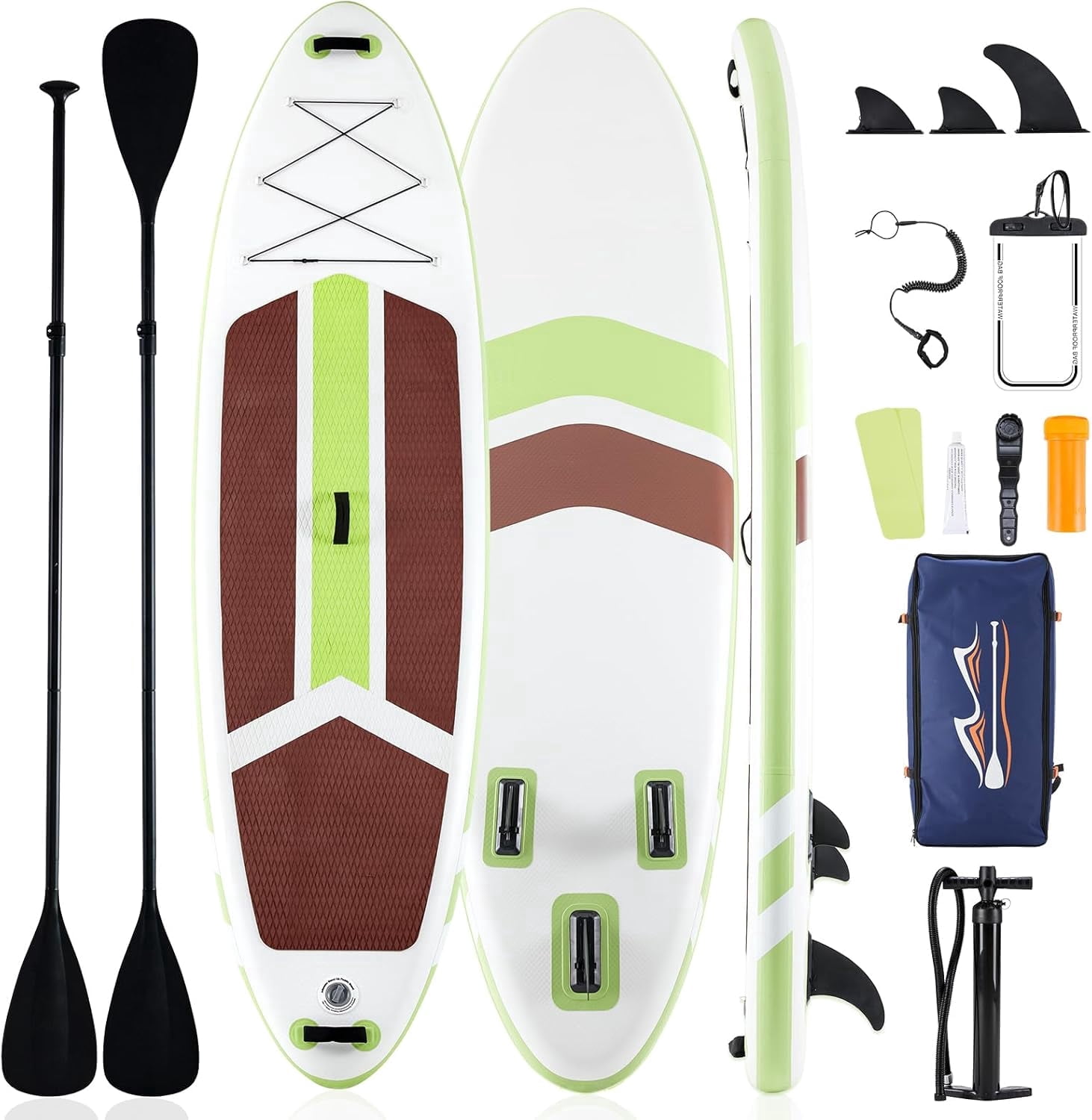 Buteny Inflatable Stand Up Paddle Board with Premium SUP Paddleboard Accessories,2-in-1 Paddle,Wide Stable Design,Non-Slip Comfort Deck for Beginners Adults & Youth