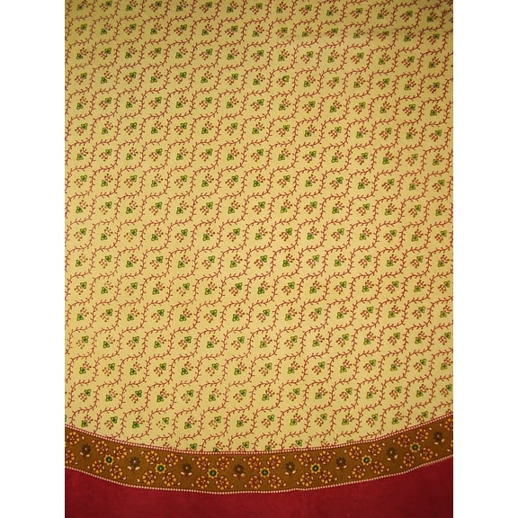 Buti Print Round Cotton Tablecloth 68" Red