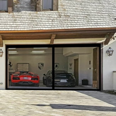 Butizone Garage Door Screen for 1 Car Garage Doors, 16x7FT Reinforced Fiberglass Magnetic Single Garage Screen Door with High Energy Magnets