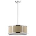thumbnail image 1 of Butler 2-Light Polished Chrome Pendant With Coarse Cream Linen Shade And Opal Acrylic Diffuser, 1 of 6