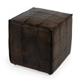 thumbnail image 1 of Butler Leon Dark Brown Leather Ottoman, 1 of 7