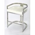 thumbnail image 1 of Butler Specialty Bravo Faux Leather Counter Stool In Silver And White, 1 of 6