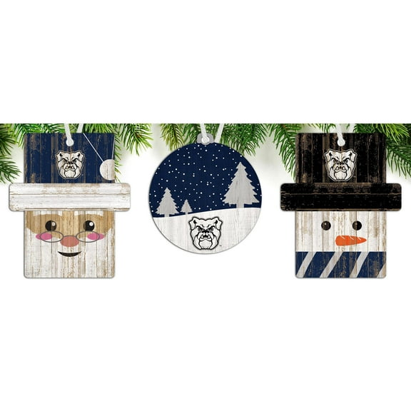 Butler Bulldogs 3-Pack Ornament Set