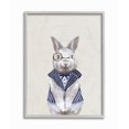 thumbnail image 1 of Butler Bunny Kids Animal Blue Painting Gray Farmhouse Rustic Framed Giclee Texturized Art by Ziwei Li, 1 of 7