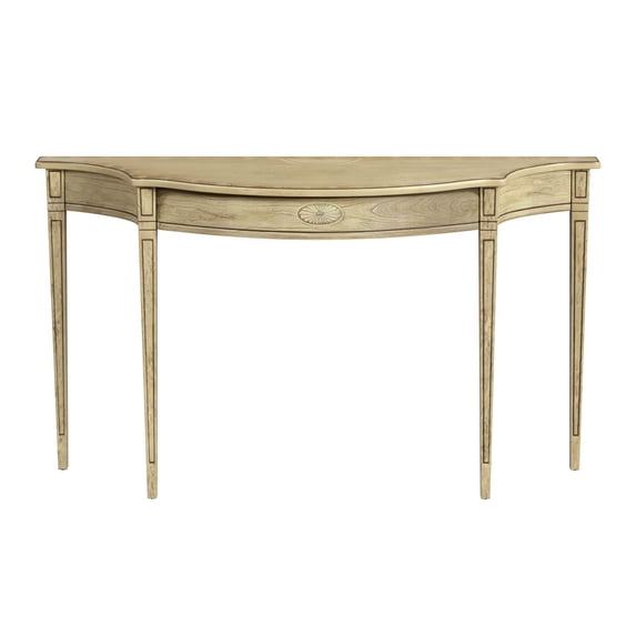Butler Chester 54"W Demilune Wood Traditional Console Table - Antique Beige