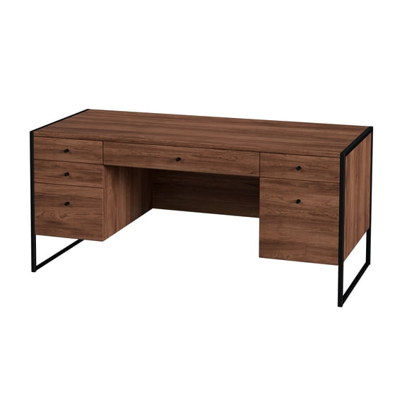 Butler Drake 2 Drawer Iron And Wood Writing Desk