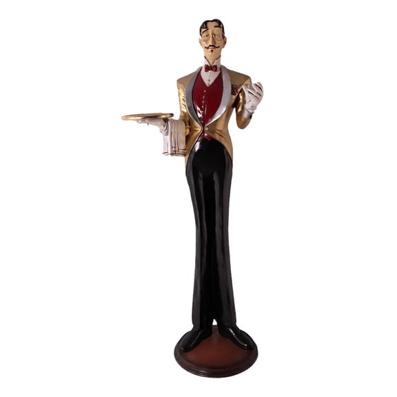 Butler Frenchman Life Size Restaurant Prop Decor Statue
