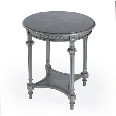 Butler Hellinger Round Gray Wood Lamp Table