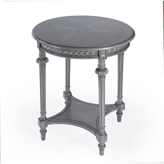 Butler Hellinger Round Gray Wood Lamp Table