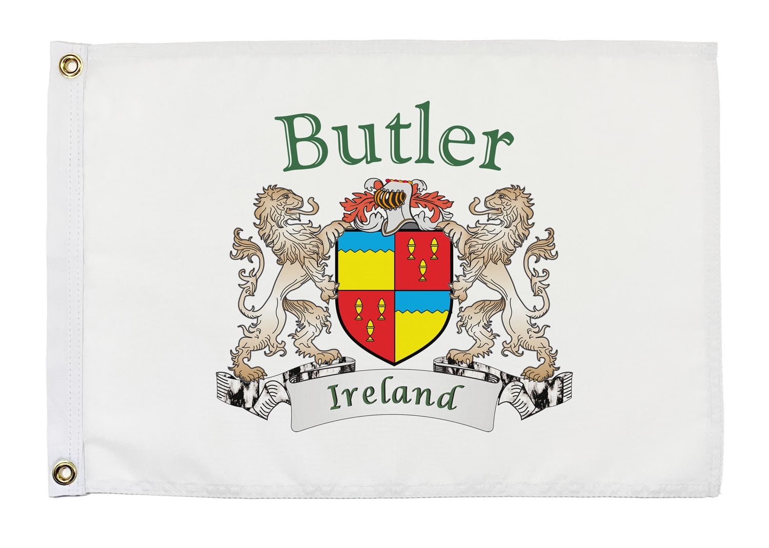 Butler Irish Coat of Arms Small White Flag - 16
