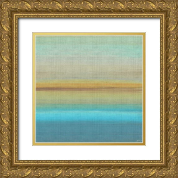 Butler, John 20x20 Gold Ornate Wood Framed with Double Matting Museum Art Print Titled - Beach Layers I