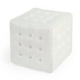 thumbnail image 1 of Butler Leon White Leather Ottoman, 1 of 8